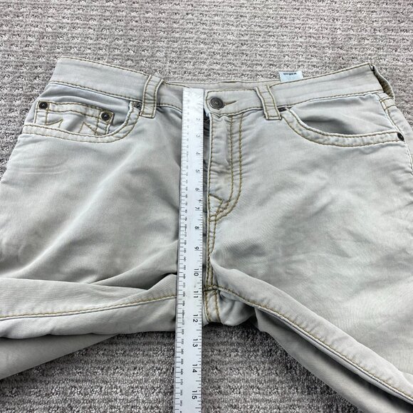True Religion Geno Pants Men Size 34 Grayish Light Brown Relaxed Slim Stretchy - Picture 14 of 16